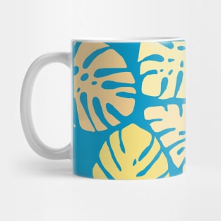 Monstera leaves in shades of yellow Mug